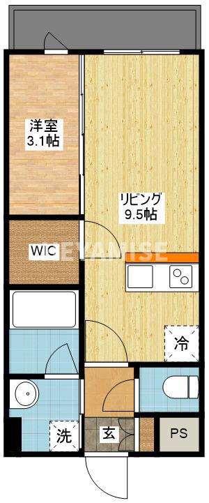 ヴィオラ矢上弐番館(1LDK/2階)の間取り写真