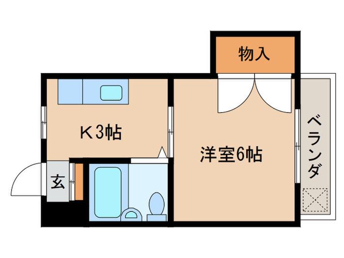 メゾンド立川(1K/3階)の間取り写真