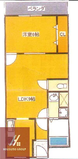 宝コーポ(1LDK/3階)の間取り写真