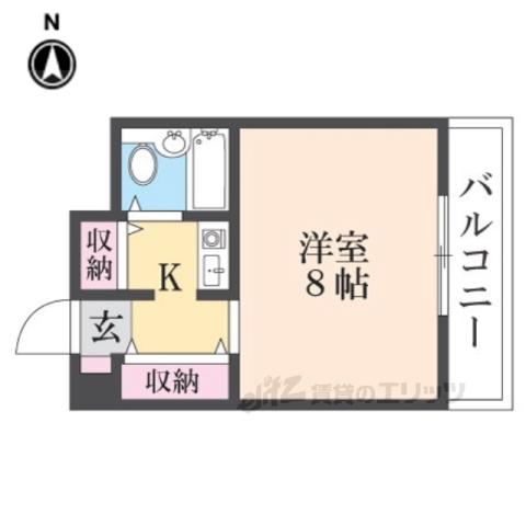 アルカディア・枚方(1K/3階)の間取り写真