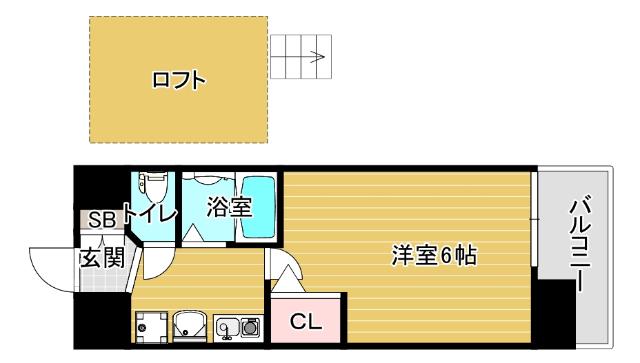 エステムコート難波ウエスト-SIDE大阪ドーム前(1K/8階)の間取り写真