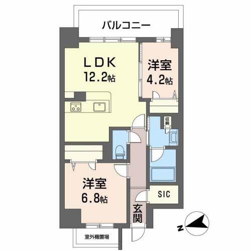 ケイマン(2LDK/2階)の間取り写真