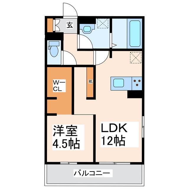 アルバルーチェ黒髪(1LDK/3階)の間取り写真