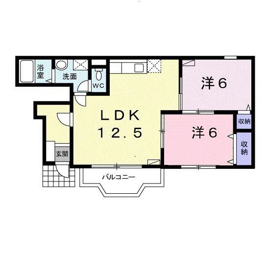 ロジュマンMTO(2LDK/1階)の間取り写真