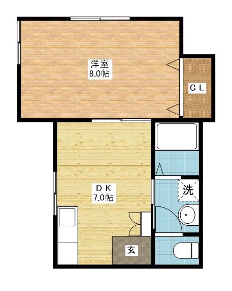 LE・OZI(1LDK/1階)の間取り写真