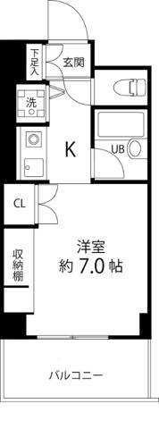 ティーズガーデン都筑ふれあいの丘(ワンルーム/5階)の間取り写真
