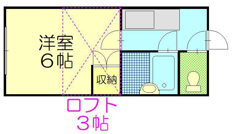 レオパレス川元山下町第1(1K/2階)の間取り写真