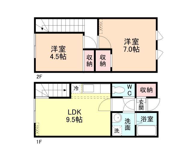 CASA MODENA(2DK/1階)の間取り写真