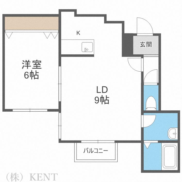 クラリス琴似(1LDK/2階)の間取り写真