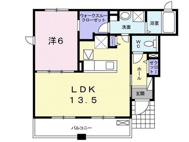 パークハイム 桜(1LDK/1階)の間取り写真