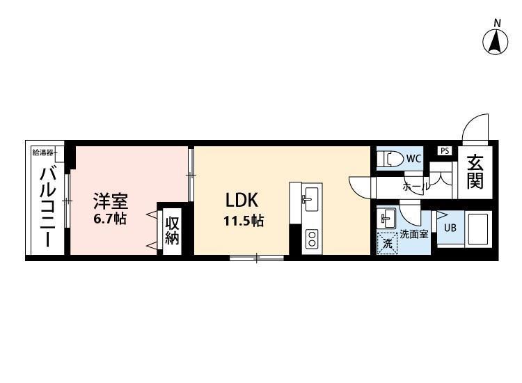 リーブルファイン大袋駅前(1LDK/2階)の間取り写真