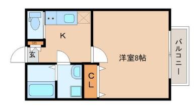 PADDINGTON南小泉(1K/2階)の間取り写真