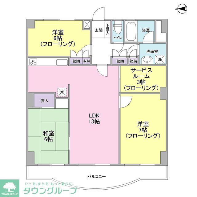 サンクレール小平A棟(3SLDK/2階)の間取り写真