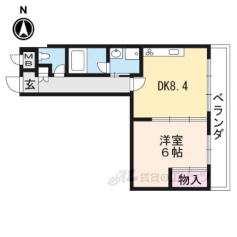 エクセル新十条(1DK/4階)の間取り写真