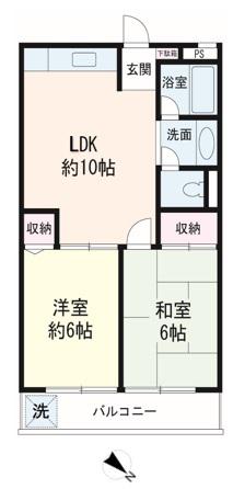 メゾン・エムワン(2LDK/1階)の間取り写真