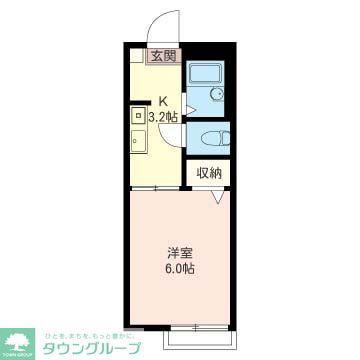 ハウス上大崎(1K/2階)の間取り写真
