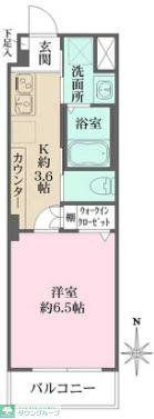 藤和ハイタウン新宿(1LDK/10階)の間取り写真