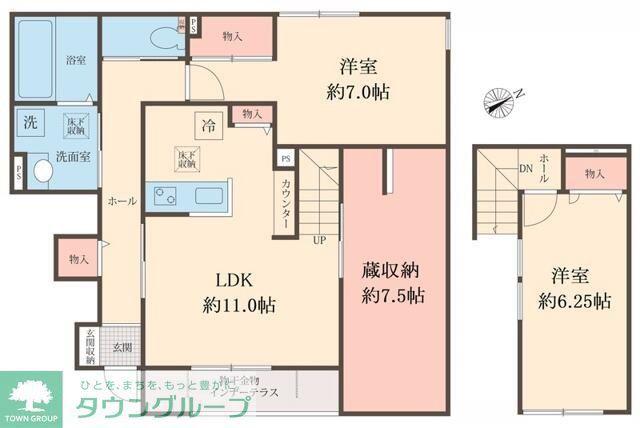 MAISON LIMONAIA(2LDK/1階)の間取り写真