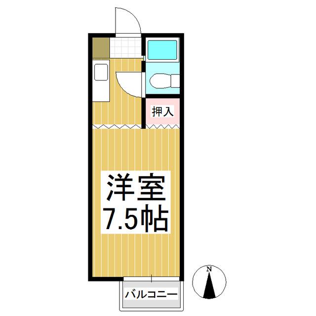 メゾン中村(1K/2階)の間取り写真
