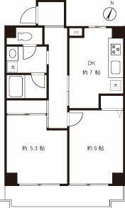 DELCCS西大島(2DK/3階)の間取り写真