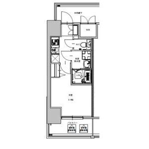 S-RESIDENCE金山FLAP(1K/13階)の間取り写真
