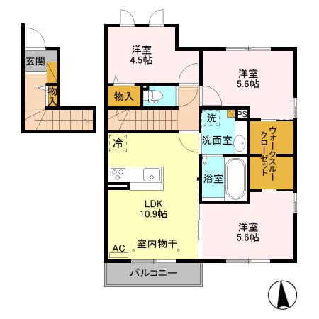 プランドールTN I(3LDK/2階)の間取り写真