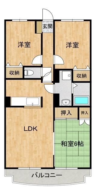 プレジデントヒル(3LDK/1階)の間取り写真