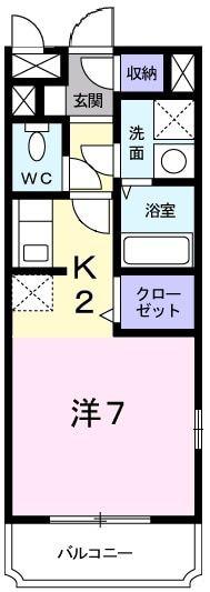 レスポワールF(ワンルーム/2階)の間取り写真