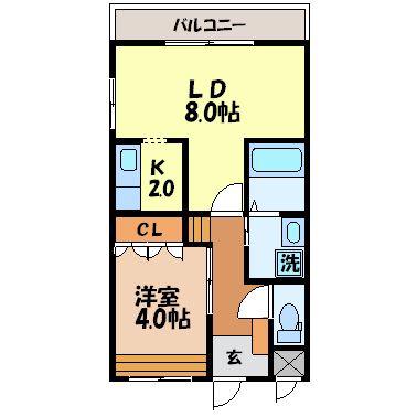 SAN RIVER(1LDK/2階)の間取り写真