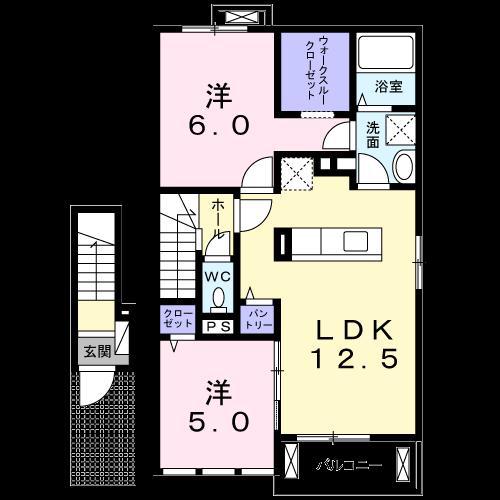 LUMIERE 204(2LDK/2階)の間取り写真