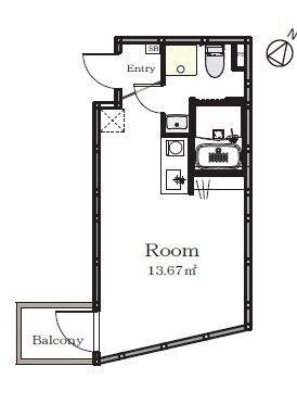 ヒーローズホームズ(ワンルーム/1階)の間取り写真