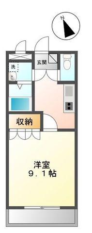 FLAT(1K/1階)の間取り写真