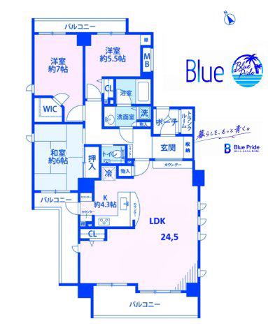 フォルスコート鎌倉台町(3LDK/2階)の間取り写真