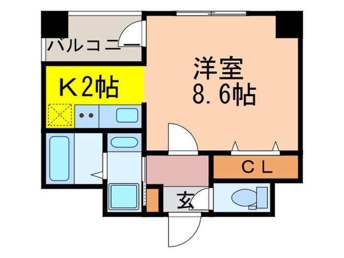 AZUR勝どき(1K/3階)の間取り写真