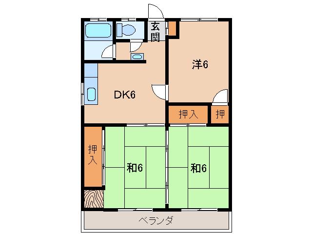 谷口マンション(3DK/2階)の間取り写真