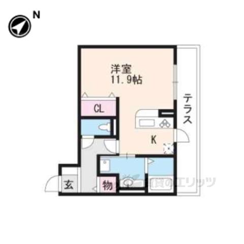 SAISONNIER(ワンルーム/2階)の間取り写真