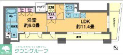 カスタリア若林公園(1LDK/3階)の間取り写真
