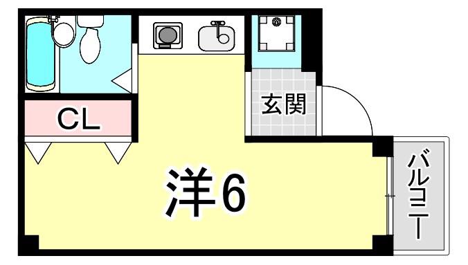 メゾン段上(ワンルーム/1階)の間取り写真