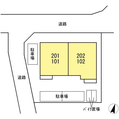 ディールーム上菅田202(2LDK/2階)の間取り写真