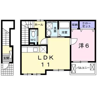 シャロン ウィンドウ(1LDK/2階)の間取り写真
