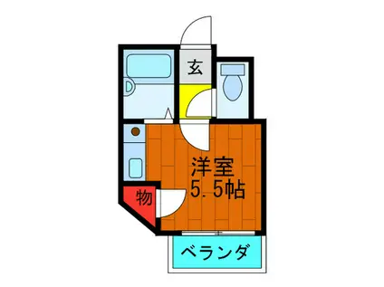 グリーンハイツHIRAOKA(ワンルーム/1階)の間取り写真