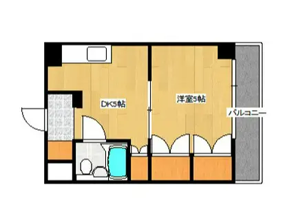 グレース天満(1DK/3階)の間取り写真