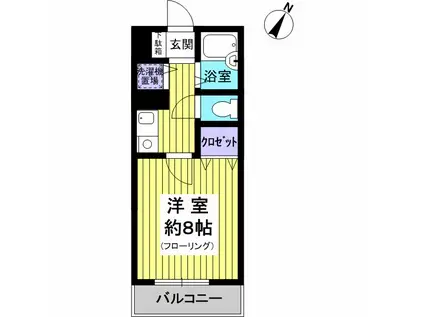 神戸多聞マンション(1K/4階)の間取り写真