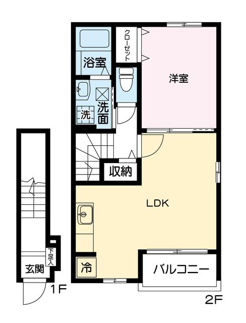 レジェンドIII(1LDK/2階)の間取り写真