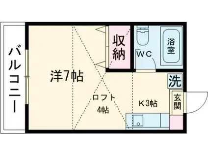 シティやまもと(1K/2階)の間取り写真