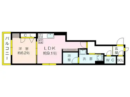 シャーメゾン燦(1LDK/1階)の間取り写真