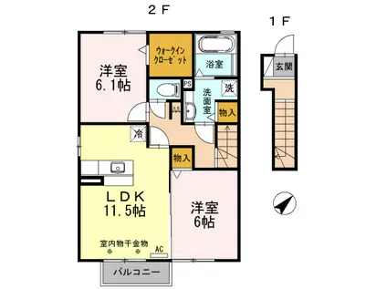 JU EIYU OTA(2LDK/2階)の間取り写真