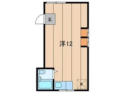 藤掛荘(ワンルーム/2階)の間取り写真