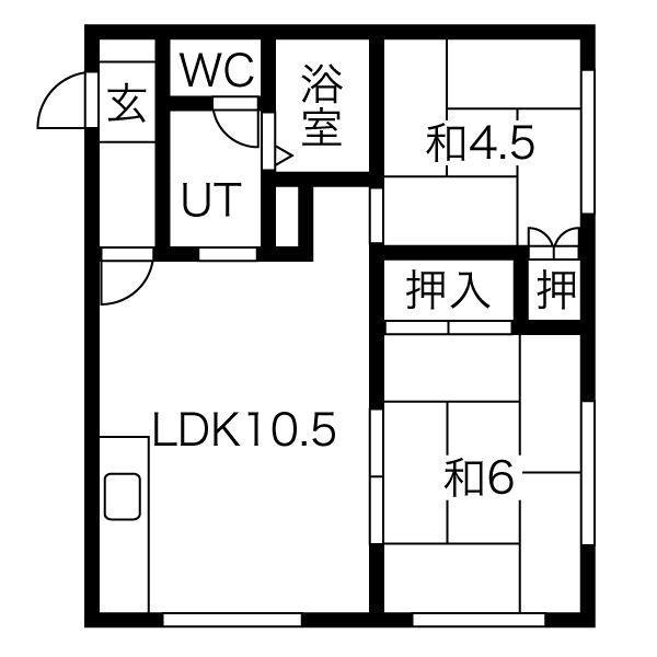 メゾン美樹A(2LDK/1階)の間取り写真