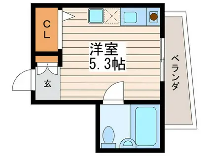 ウィングコート奥戸(ワンルーム/1階)の間取り写真